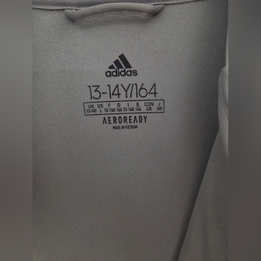 Adidas Kids Aeroready Pewter Zipup Jacket In Size Kids Large (13-14 Yrs) - Picture 8 of 16
